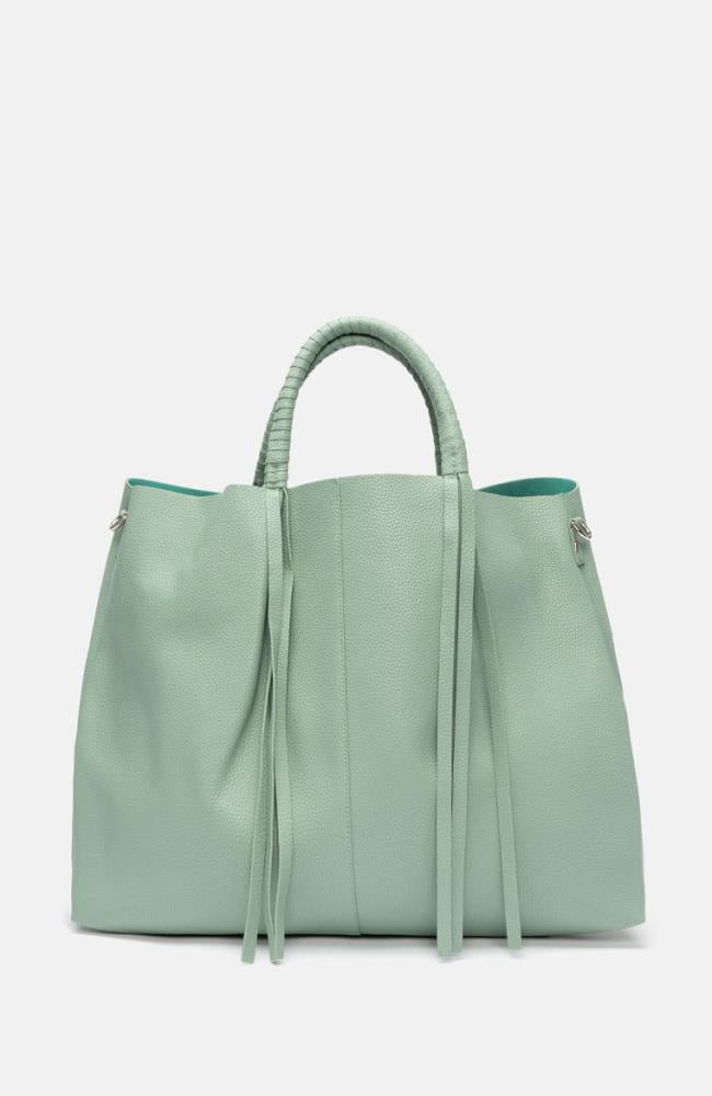 Leder Shopper in Mint