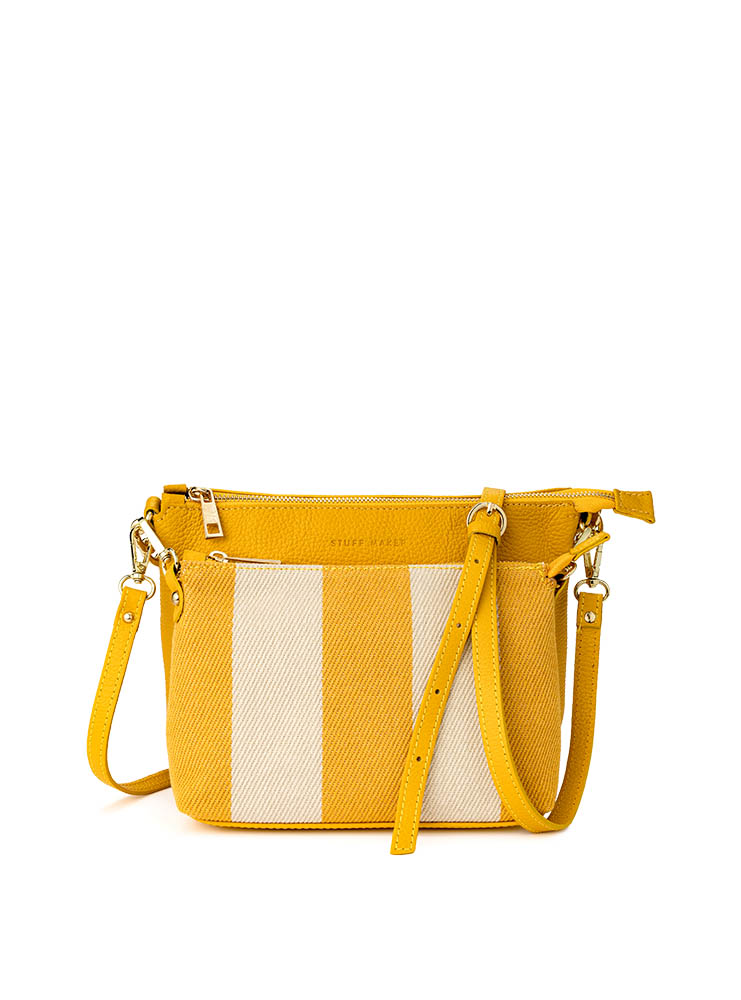 Crossbody bag Marie in Gelb Beige gestreift