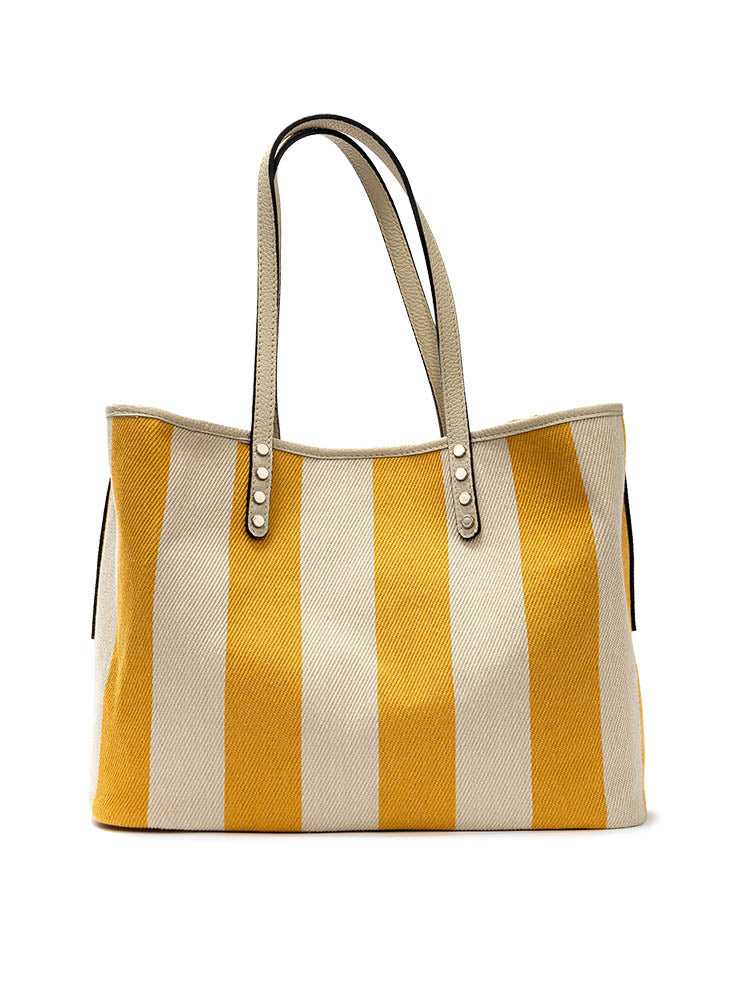 Shopper Kim in Gelb/Beige gestreift