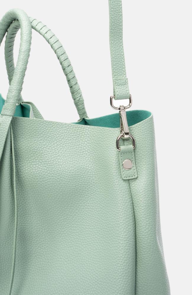 Leder Shopper in Mint