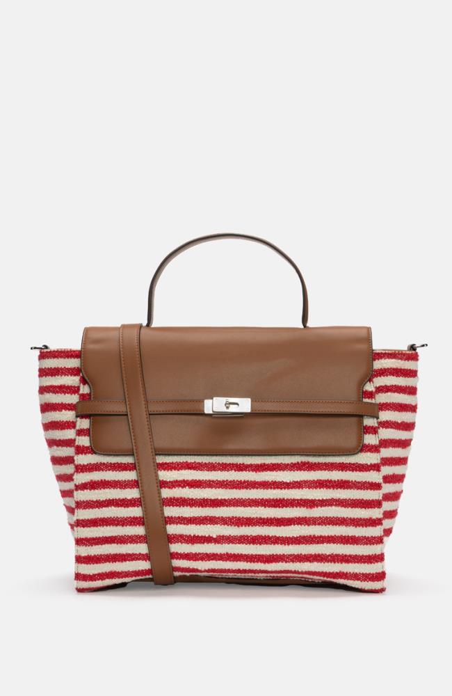 Beach Handbag in Rot gestreift