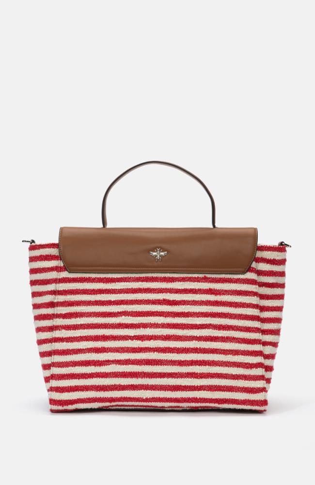 Beach Handbag in Rot gestreift