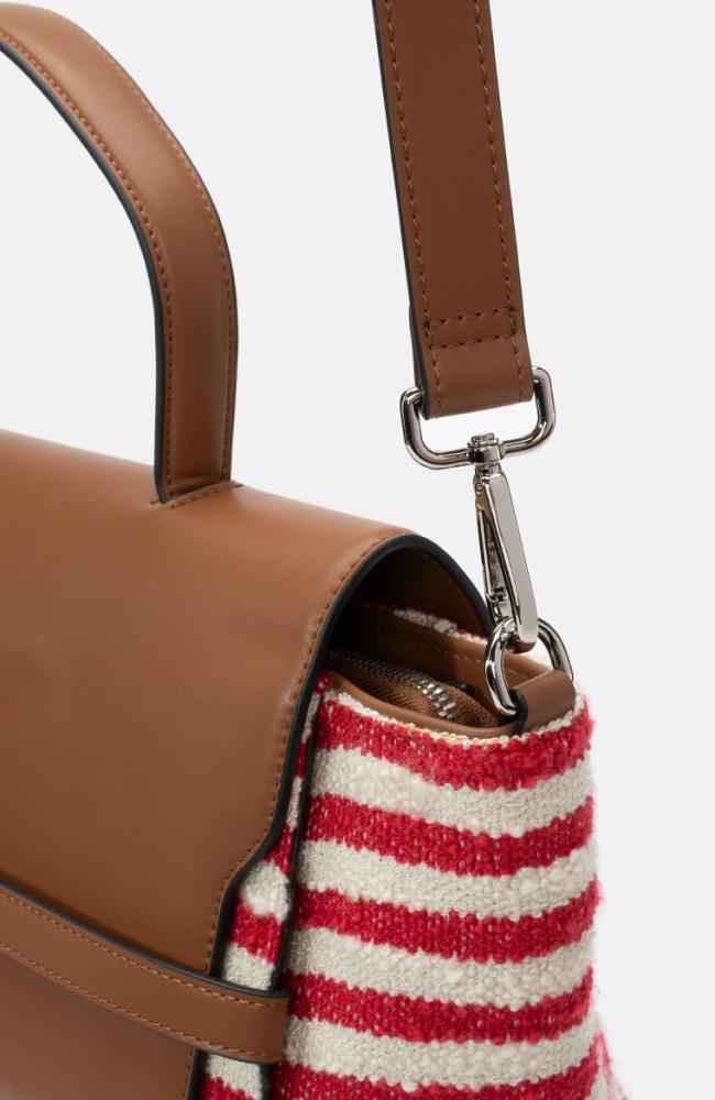 Beach Handbag in Rot gestreift