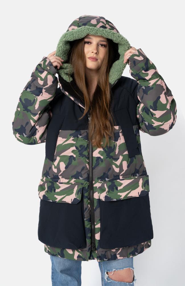 Wende Parka Camouflage/Schwarz