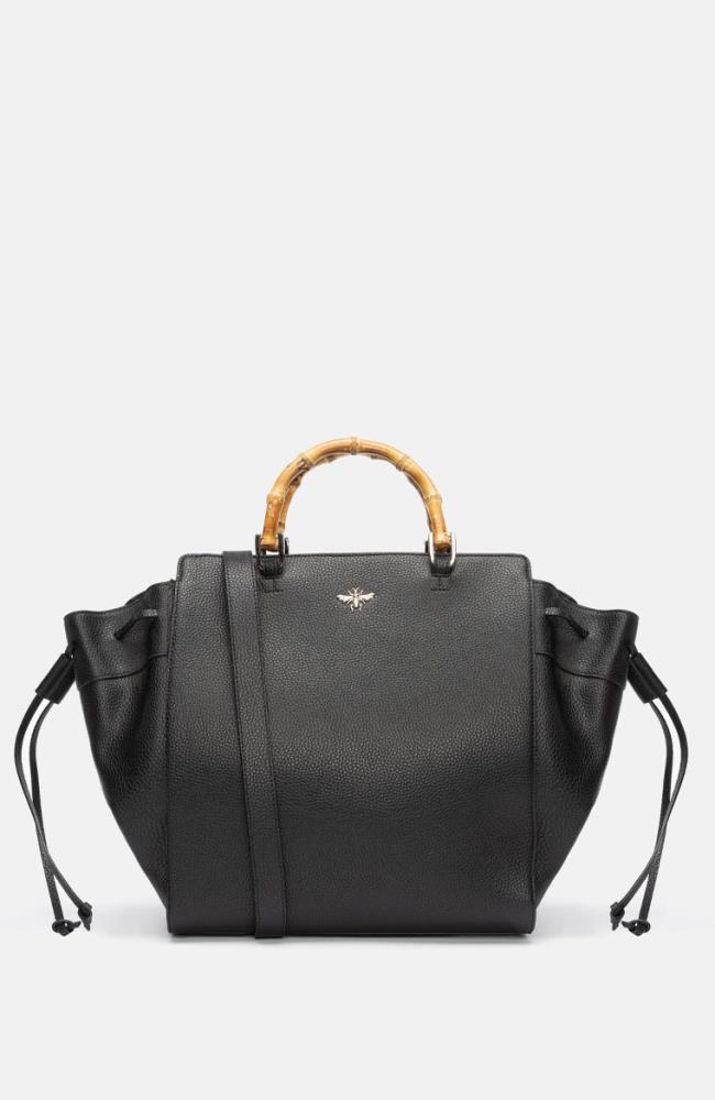 toter bambus Shopper mit Bambus Griff in Schwarz – STUFF MAKER