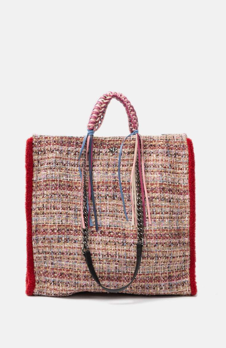 Bouclé-Handbag in Bordeaux